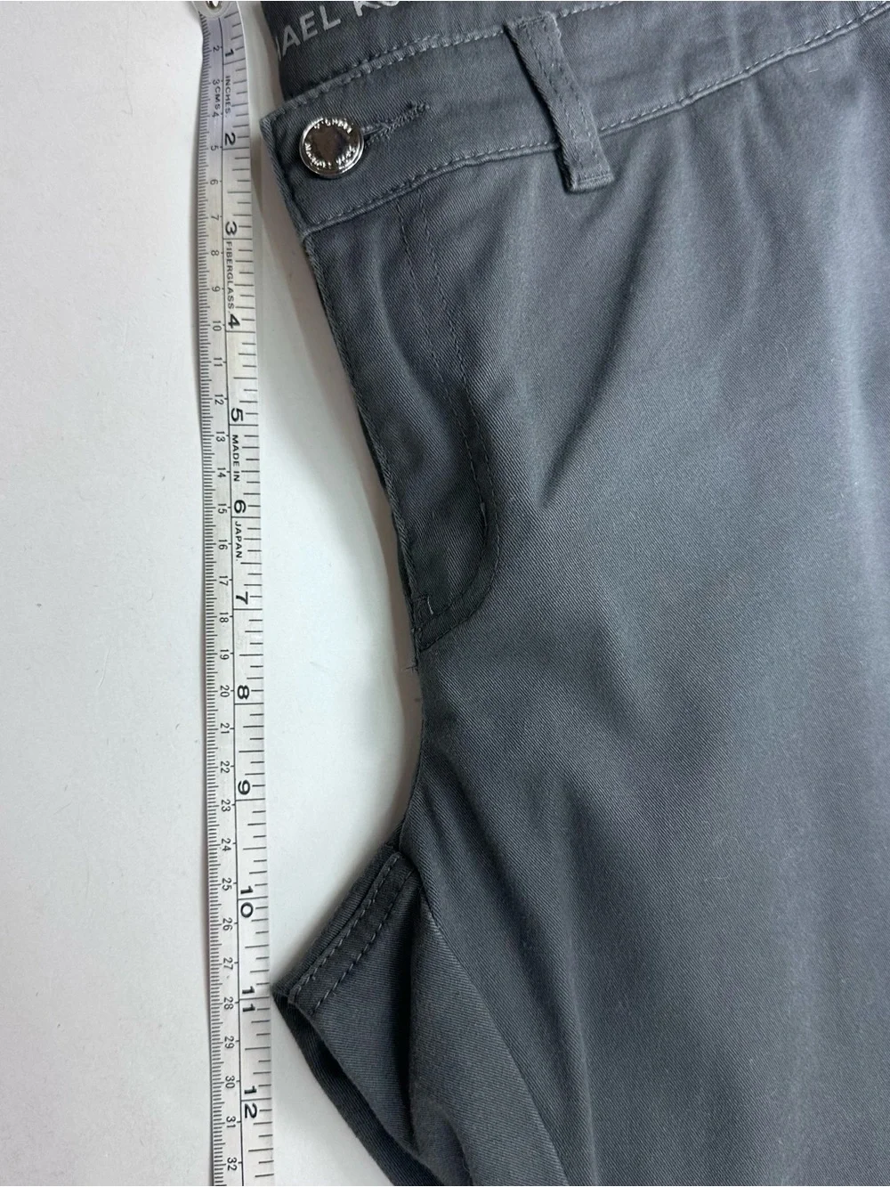 Michael Kors Womens Gray Moto Design Pants Size 6 Ankle Zippers Stretch Cotton
